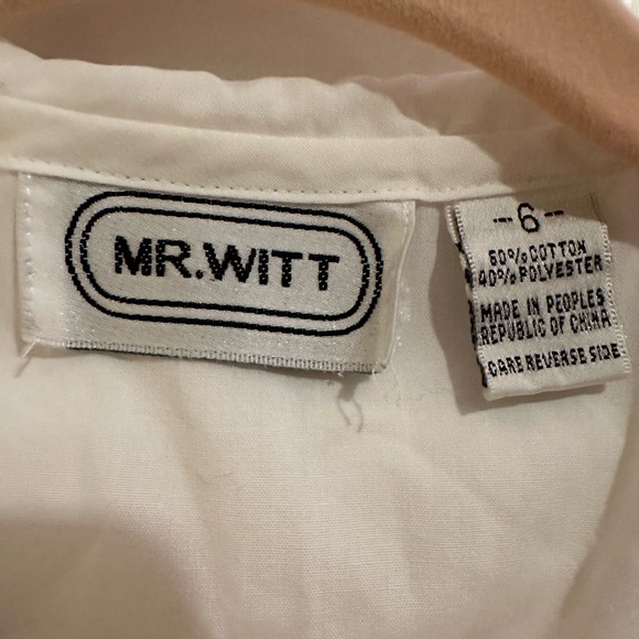 Vintage Mr. Witt lace collar button down white fancy shirt excellent condition - Picture 2 of 11